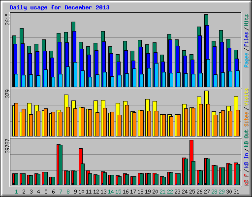 Daily usage for December 2013
