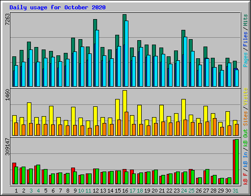 Daily usage for October 2020