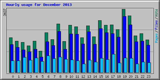 Hourly usage for December 2013