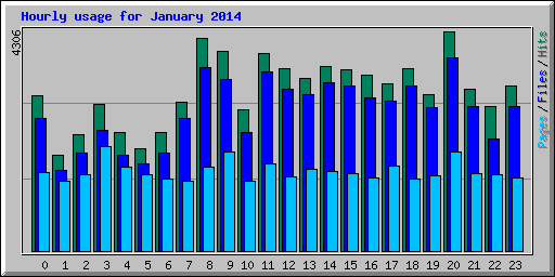 Hourly usage for January 2014