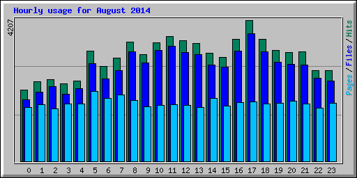 Hourly usage for August 2014