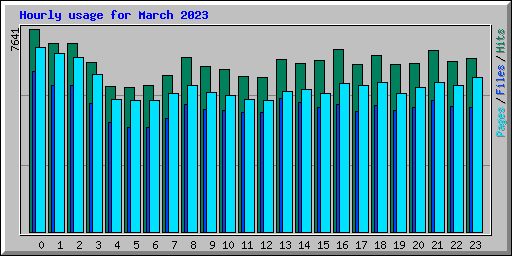 Hourly usage for March 2023